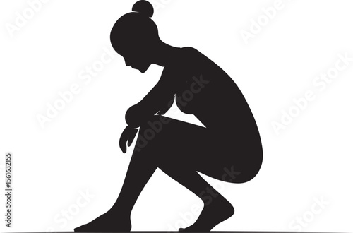 Solitude Silhouette: A solitary figure embodies a state of contemplation, captured in silhouette, evoking deep introspection. 