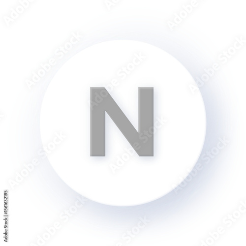 Free Download Neumorphism Soft Shadow Alphabet N Letter N Character Typography Capital Text Symbol UI UX School ABC Font Learning Design Drop Shadow on Dark Background Neumorphic - GFXLoad