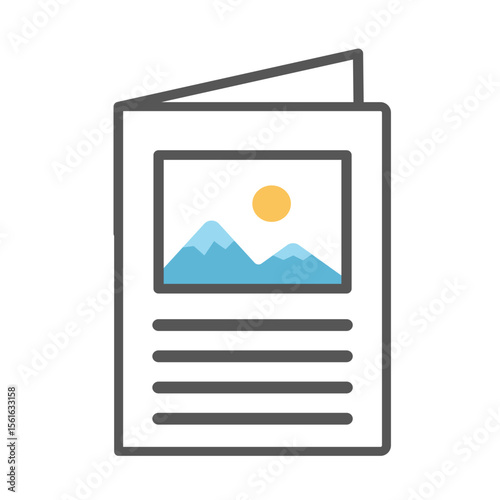 Flyer or brochure icon on white background.