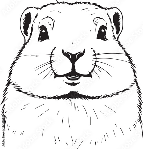 Groundhog Portrait: A charming portrait of a groundhog, its expressive face and playful demeanor capturing the essence of this endearing North American animal, a symbol of spring and renewal.