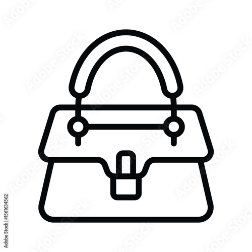 Visually appealing outline icon showing ladies fashion handbag