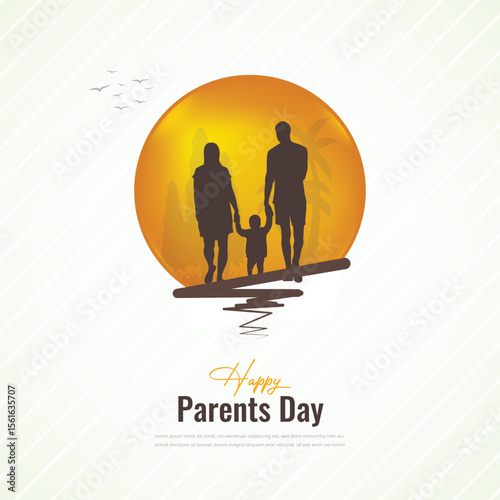 Happy parents day social media post template. Parents day banner design. Suitable for Poster, Banners, campaign and greeting card.