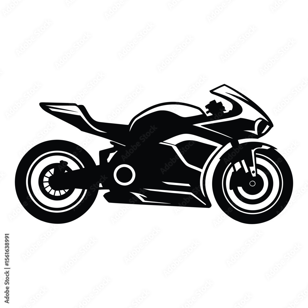 Obraz premium Electric Motorcycle Silhouette, Vector, Illustration, Icon, Logo, White Background.