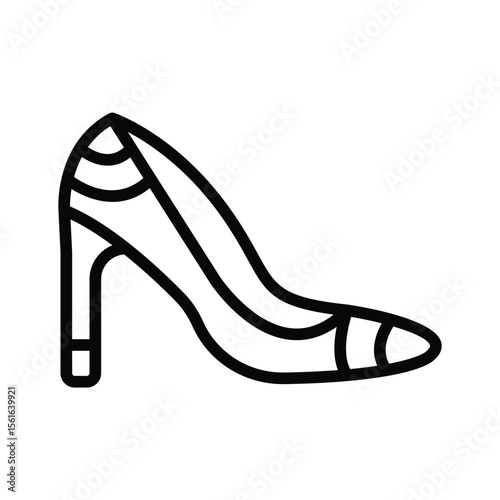 Download our premium line style icon of heel shoe