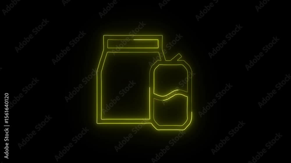 Glowing Pizza and Symbol in HD Video Neon Animation on Black Background Glowing Pizza and Symbol in HD Video Neon Animation on Black Background