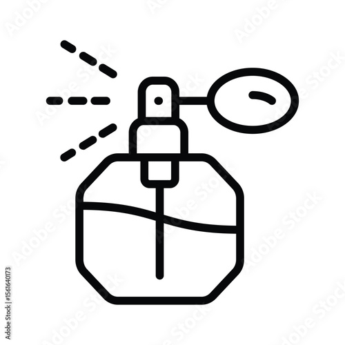 Easy to edit line style icon of perfume bottle