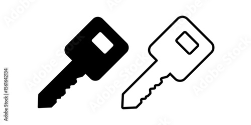 Key simple icon. Lock door pictogram, house or keyword vector symbol, password or success