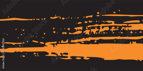 orange black brush Car sticker wrap pattern banner abstract sporty lines black orange color combination grunge brush pattern racing motorsport design.vector illustration.