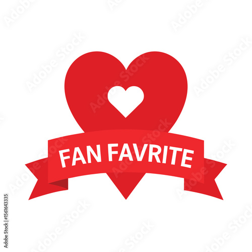 Red Heart Banner with Fan Message Highlight