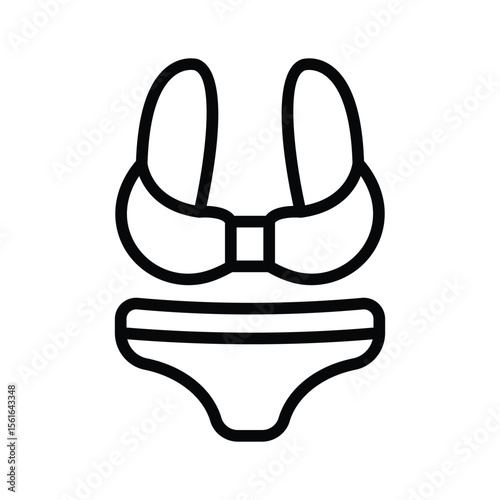 An icon of beach bikini designed in outline style
