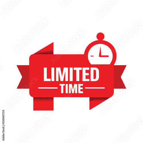 Sharp Red Clock Banner with Urgent Message