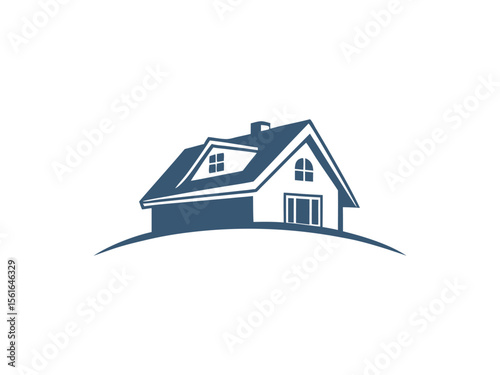 House Roof Logo Vector  Real Estate Property, Architecture Construction Icon, Modern Home Building Design for Realtor Branding and Contractor Services