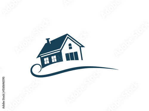 House Roof Logo Vector  Real Estate Property, Architecture Construction Icon, Modern Home Building Design for Realtor Branding and Contractor Services