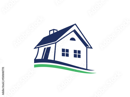 House Roof Logo Vector  Real Estate Property, Architecture Construction Icon, Modern Home Building Design for Realtor Branding and Contractor Services