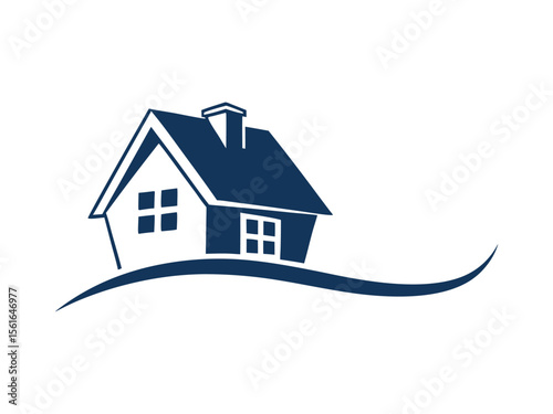 House Roof Logo Vector  Real Estate Property, Architecture Construction Icon, Modern Home Building Design for Realtor Branding and Contractor Services