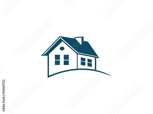 House Roof Logo Vector  Real Estate Property, Architecture Construction Icon, Modern Home Building Design for Realtor Branding and Contractor Services