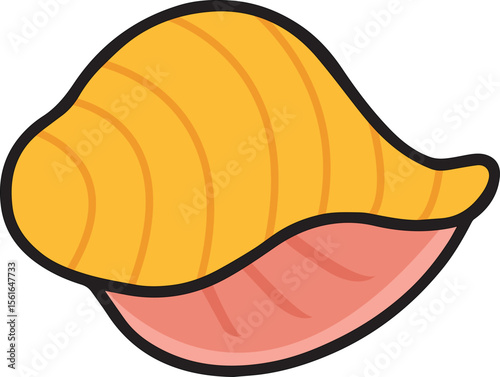 Colorful Summer Sea Shell Vector Illustration 