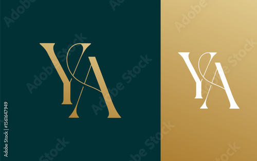 Initial letter YA AY logo design vector illustration for couple, wedding, and business