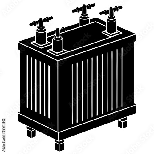 Step-Up Transformer Vector Art - High-Quality Power Illustration