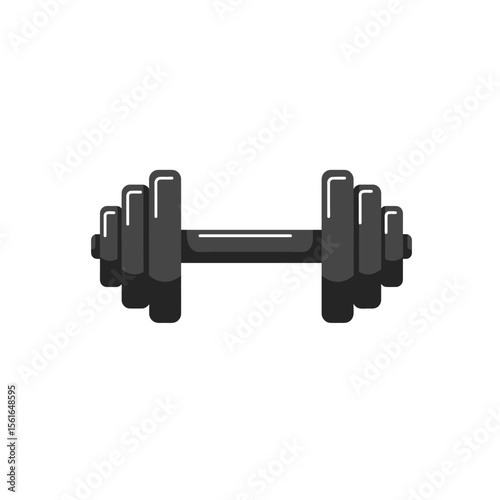 Dumbbell icon in flat style. Workout gym tool vector illustration 