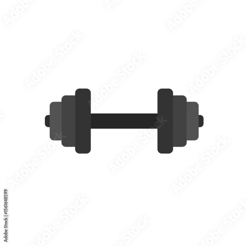 Dumbbell icon in flat style. Workout gym tool vector illustration 