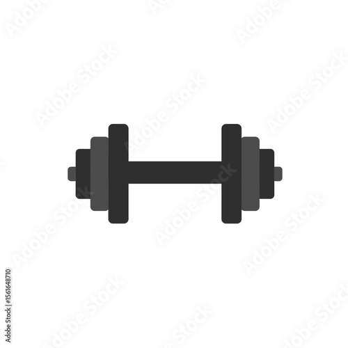 Dumbbell icon in flat style. Workout gym tool vector illustration 