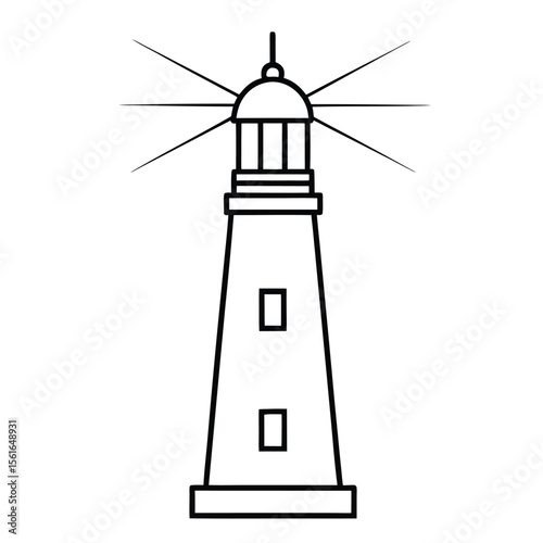 lighthouse building with light beams clean
