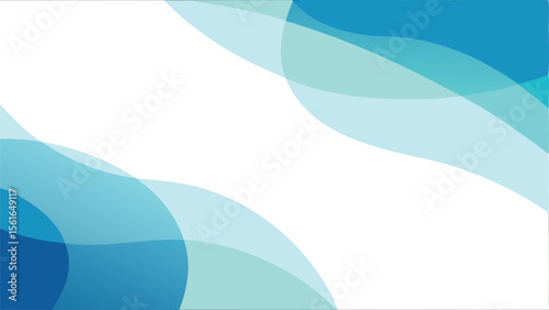Abstract background featuring overlapping translucent blue shapes on a white canvas area exactly one hundred