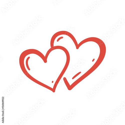 Hearts icon in hand drawn style. Handmade painted heart vector illustration on. Love doodle sign business concept. 
