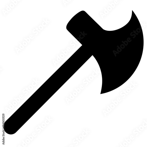 Axe Silhouette Vector – Single Blade Hatchet Icon with Curved Handle"