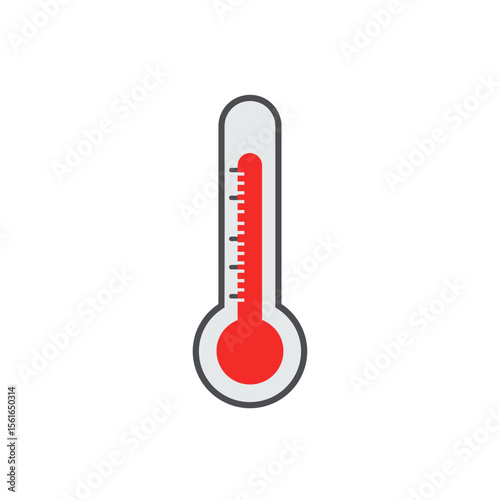 Thermometer icon set in flat style. Climate control vector illustration