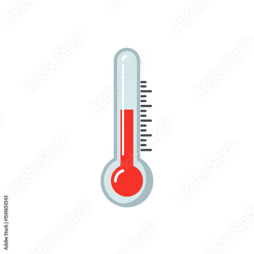 Thermometer icon set in flat style. Climate control vector illustration