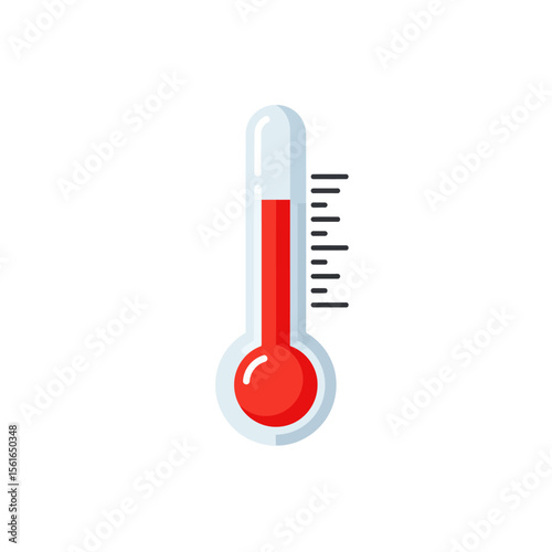 Thermometer icon set in flat style. Climate control vector illustration