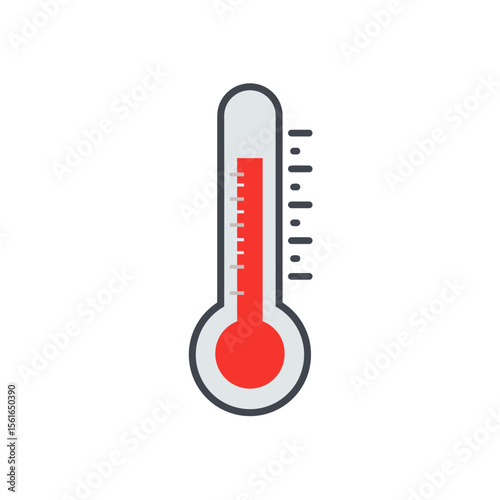 Thermometer icon set in flat style. Climate control vector illustration