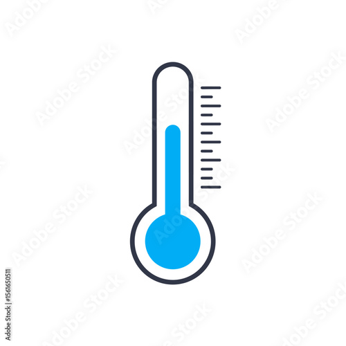 Thermometer icon set in flat style. Climate control vector illustration