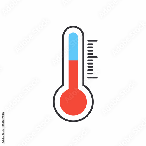 Thermometer icon set in flat style. Climate control vector illustration