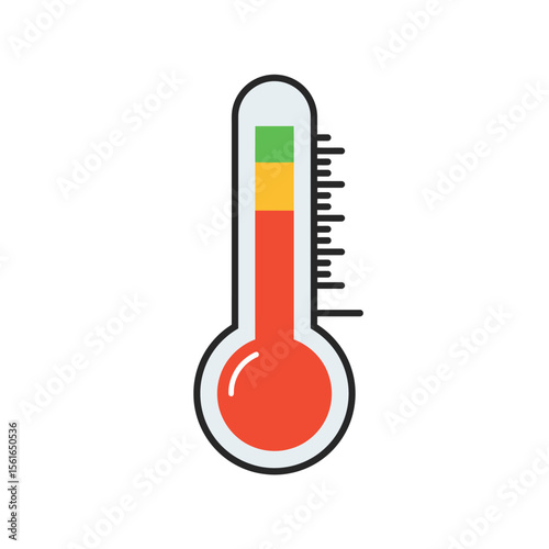 Thermometer icon set in flat style. Climate control vector illustration