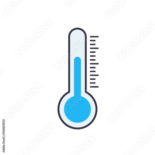 Thermometer icon set in flat style. Climate control vector illustration