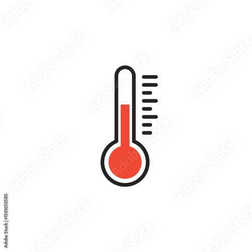 Thermometer icon set in flat style. Climate control vector illustration
