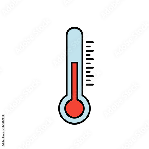 Thermometer icon set in flat style. Climate control vector illustration