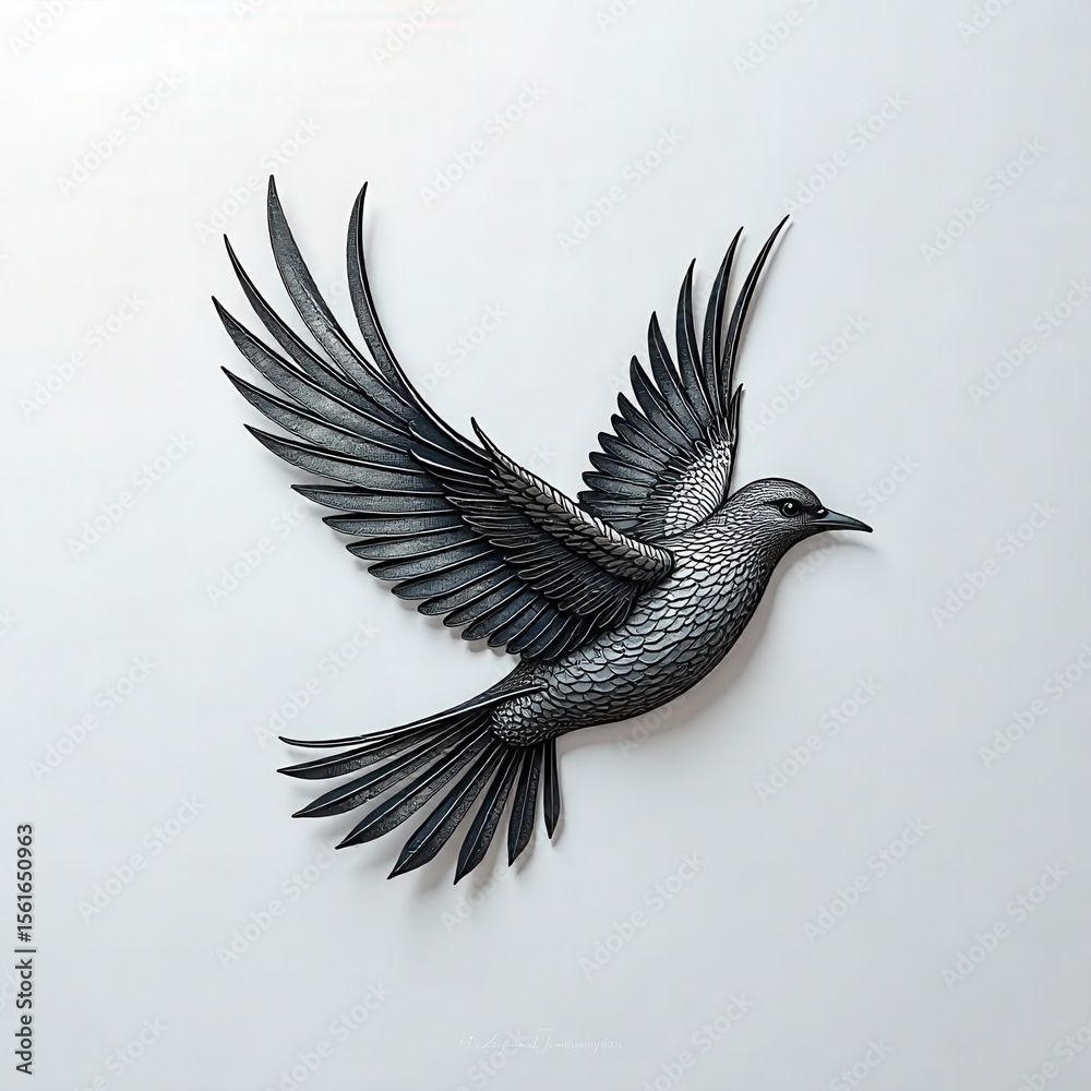 Fototapeta premium black and white bird logo