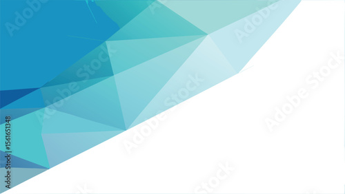 Abstract background with blue and white polygonal shapes on the top left corner of the image