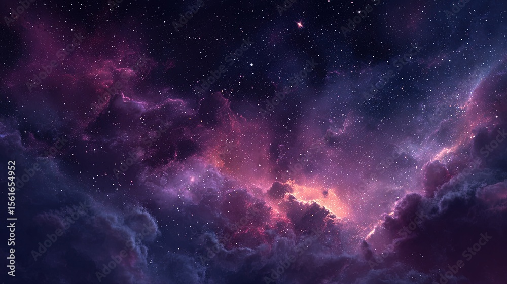 Fototapeta premium Vast colorful galaxy with bright stars and nebulae in deep space scene.