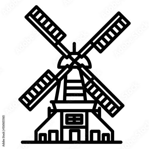 Kinderdijk Windmills Icon