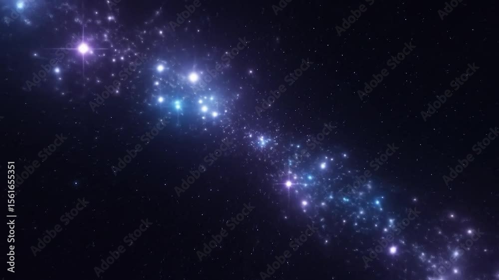 Diagonal cosmic dust trail with bright stars and nebulae in deep space Diagonal cosmic dust trail with bright stars and nebulae in deep space