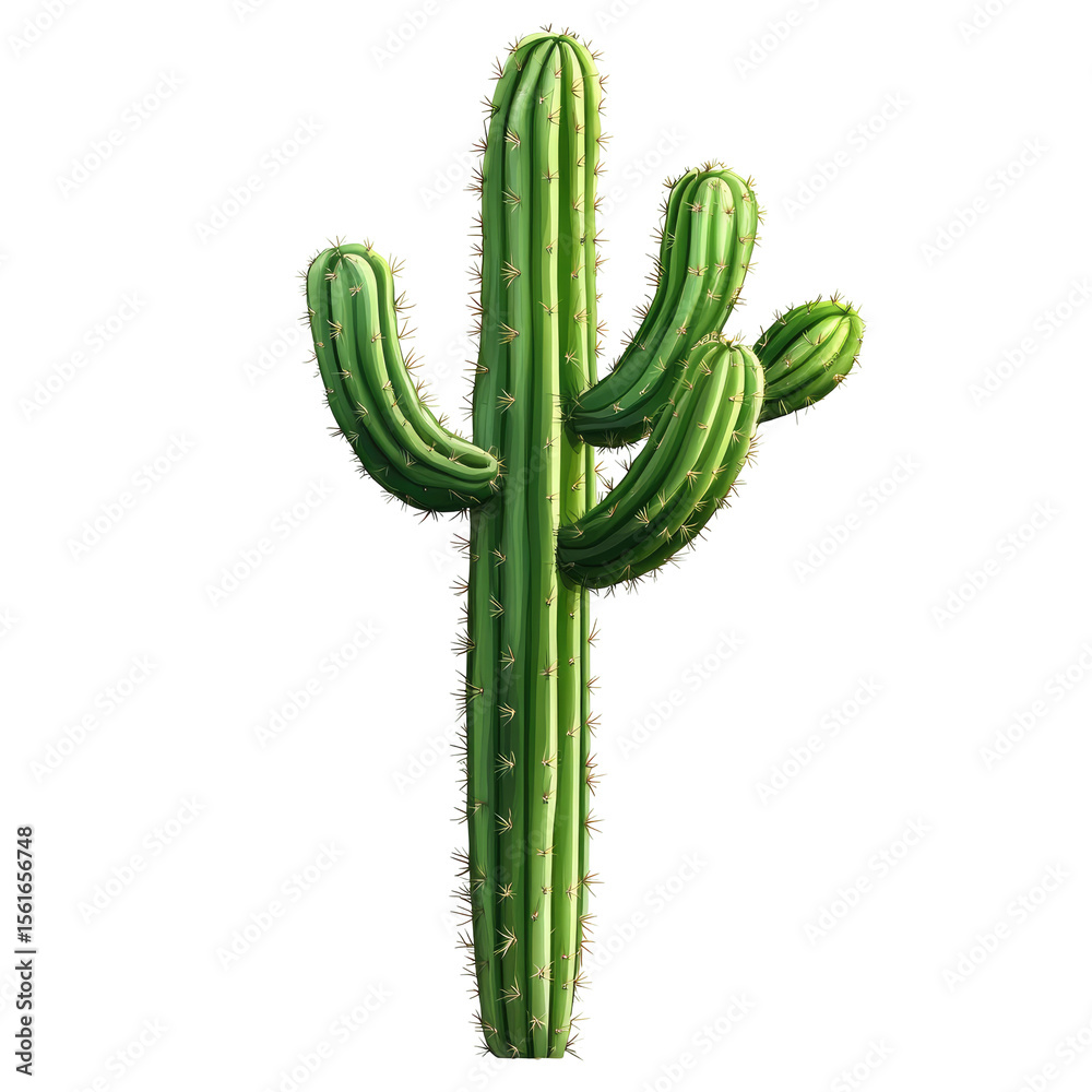 Detailed illustration of a saguaro cactus Detailed illustration of a saguaro cactus