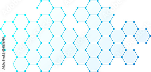 Blue hexagonal network abstract background. Clean tech background with blue hexagonal structure. Concept and idea for healthcare, technology, innovation, medicine, technology,  science and research.