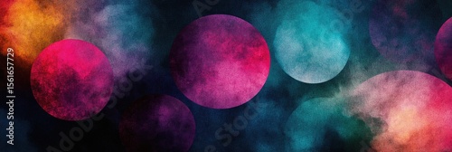Abstract cosmic orbs in vibrant hues