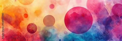Abstract colorful circles in soft, blended hues