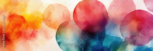 Abstract watercolor circles in vibrant hues
